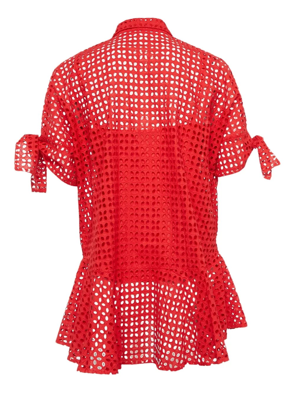 Pre-owned Carolina Herrera Vintage Embroidered Shirt In Red