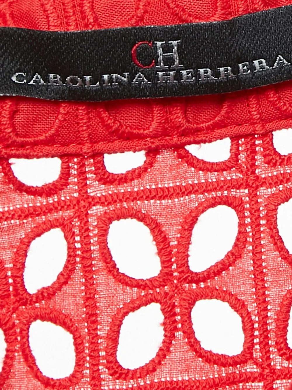 Pre-owned Carolina Herrera Vintage Embroidered Shirt In Red