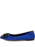 Giuseppe Zanotti Vintage beaded floral-motif ballet flats - Blue