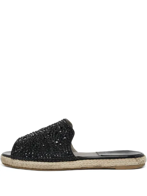 Gina pre-owned crystal-embellished flat sandals