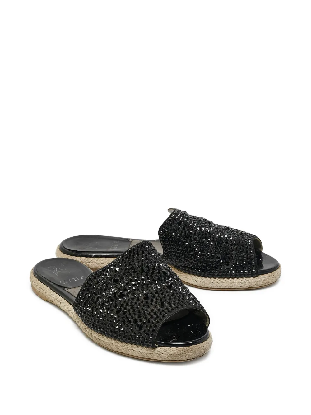 Gina pre-owned crystal-embellished flat sandals | Image 2