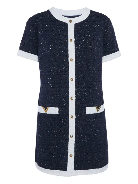 Valentino Garavani Pre-Owned tweed short-sleeve dress