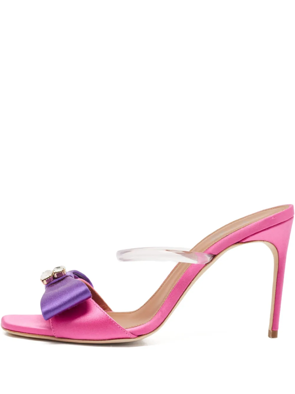Malone Souliers pre-owned 95mm Emily satin bow-detail sandals | Pink | Image 1