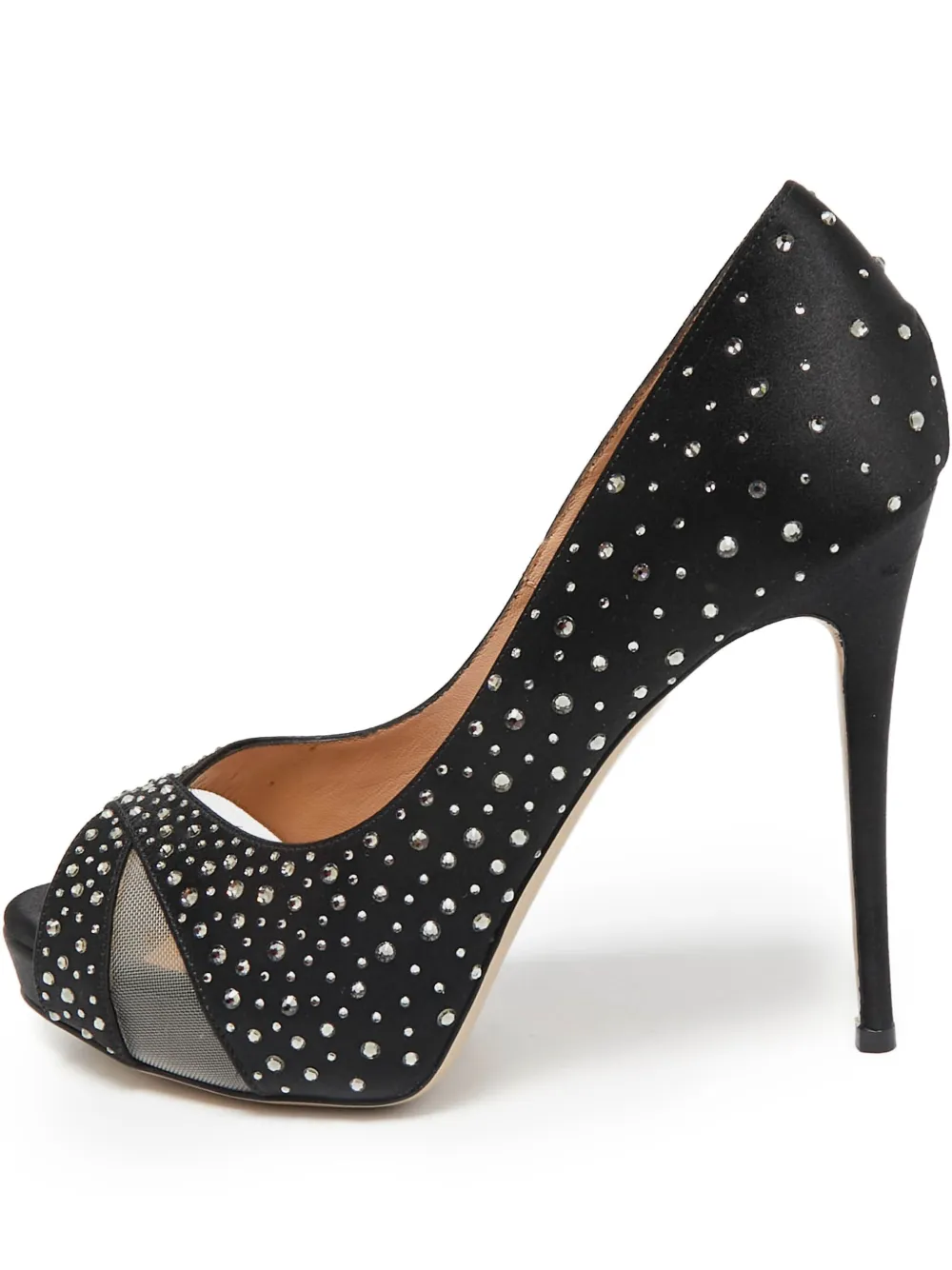 125MM mesh rhinestone pumps