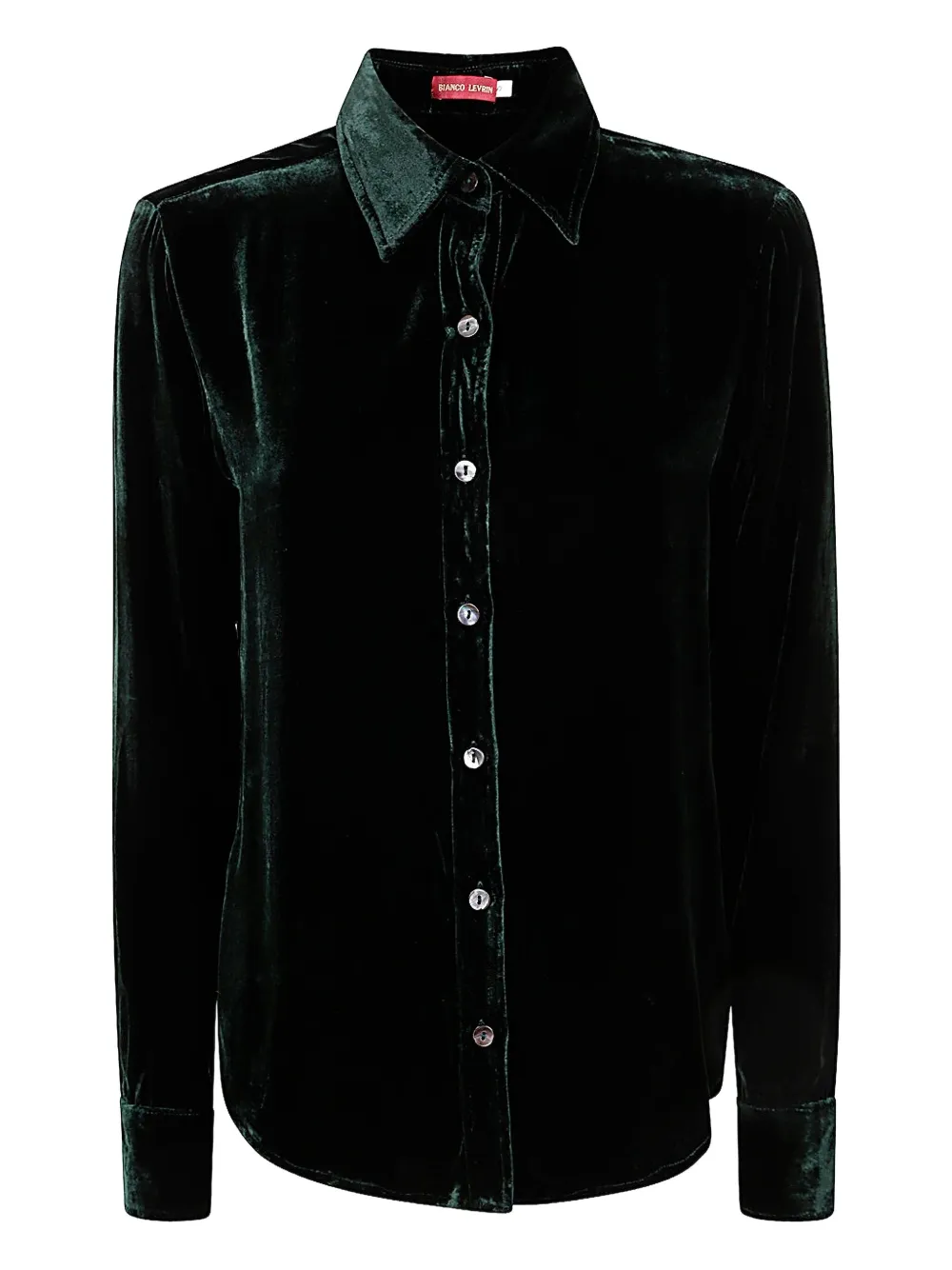 Bianco Levrin velvet button shirt | Green | Image 1