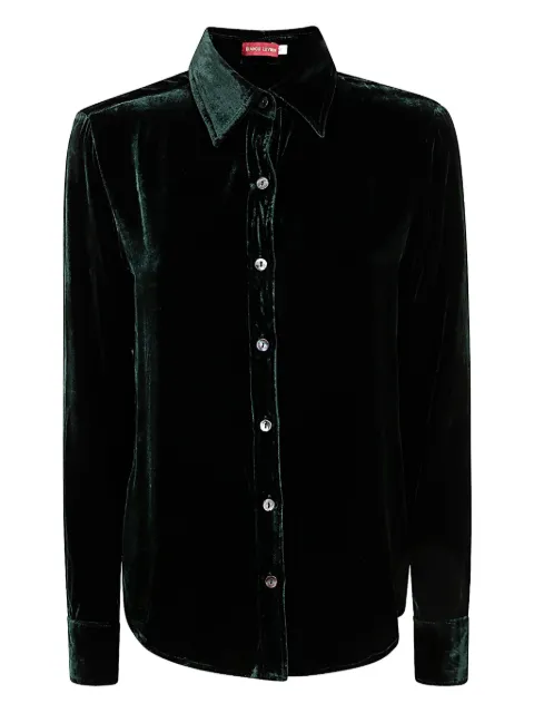 Bianco Levrin velvet button shirt