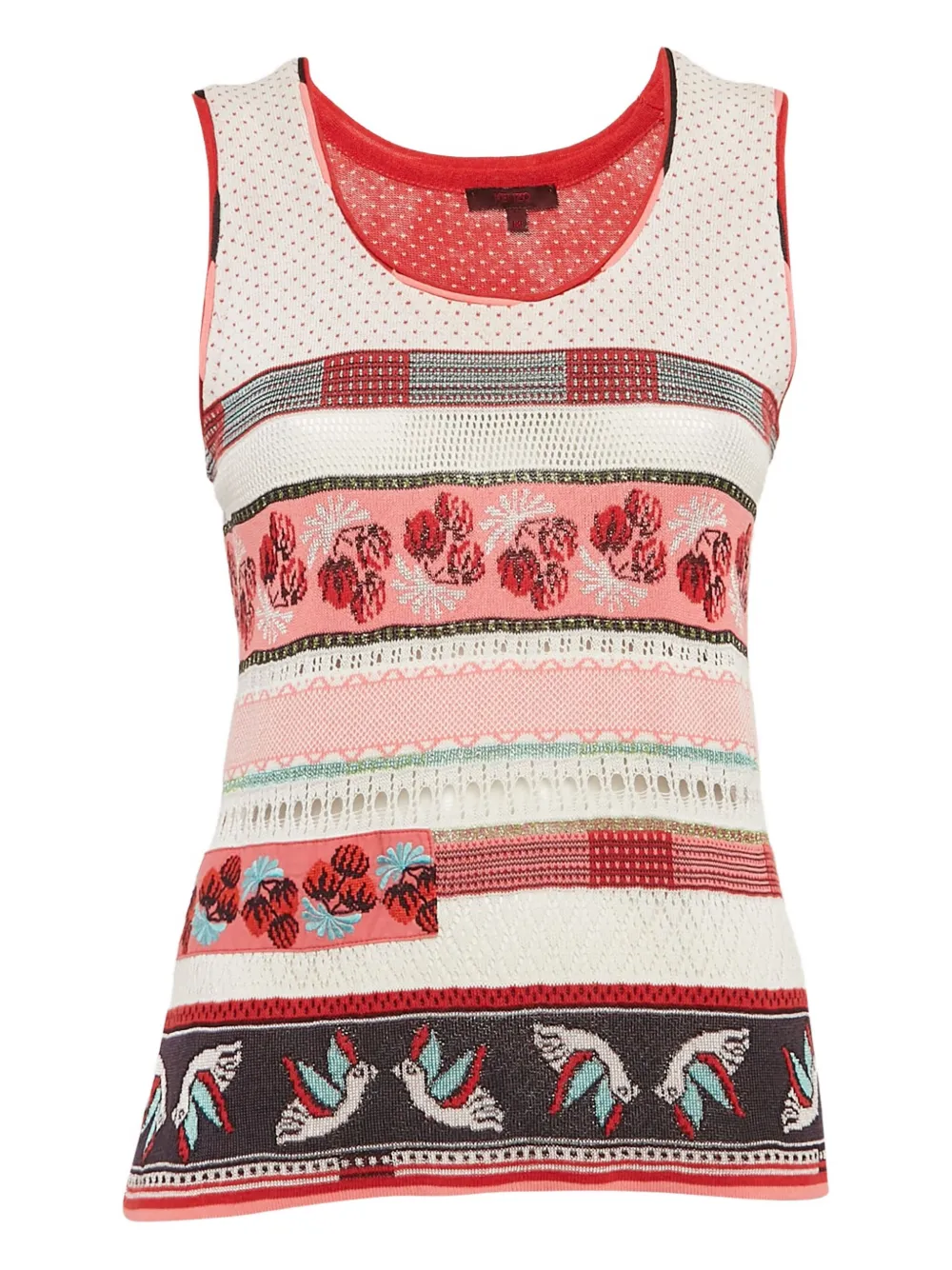 Pre-owned Kenzo Intarsia-bird Knit Top