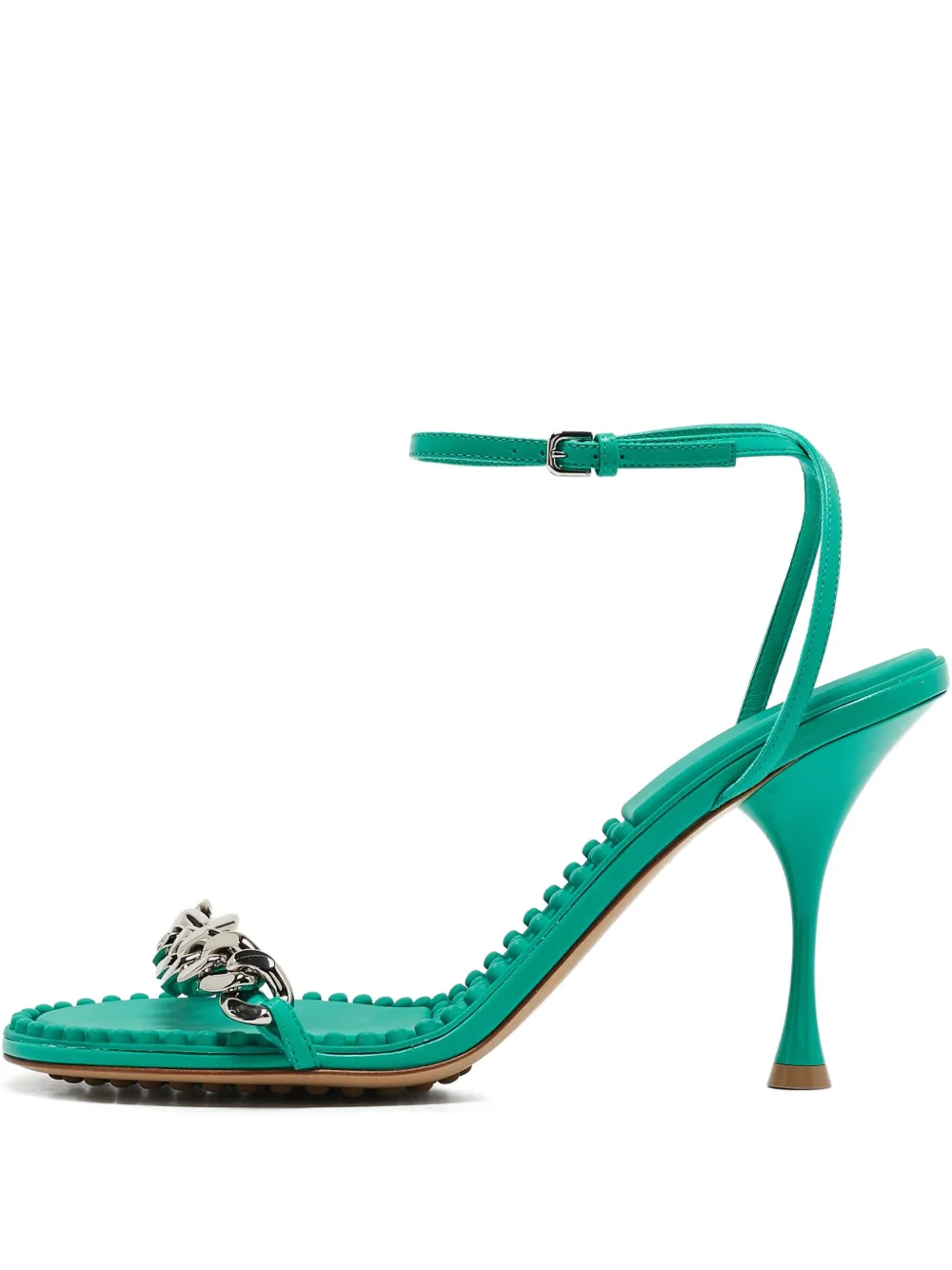 100mm chain-embellished heeled sandals