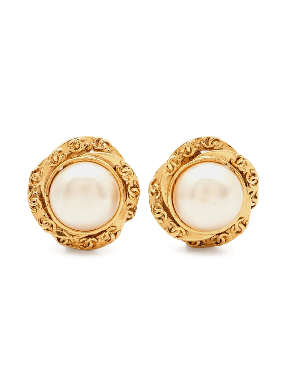 CHANEL Pre-Owned パール ピアス - ゴールドトーン CHANEL Pre-Owned パール ピアス - ゴールドトーン