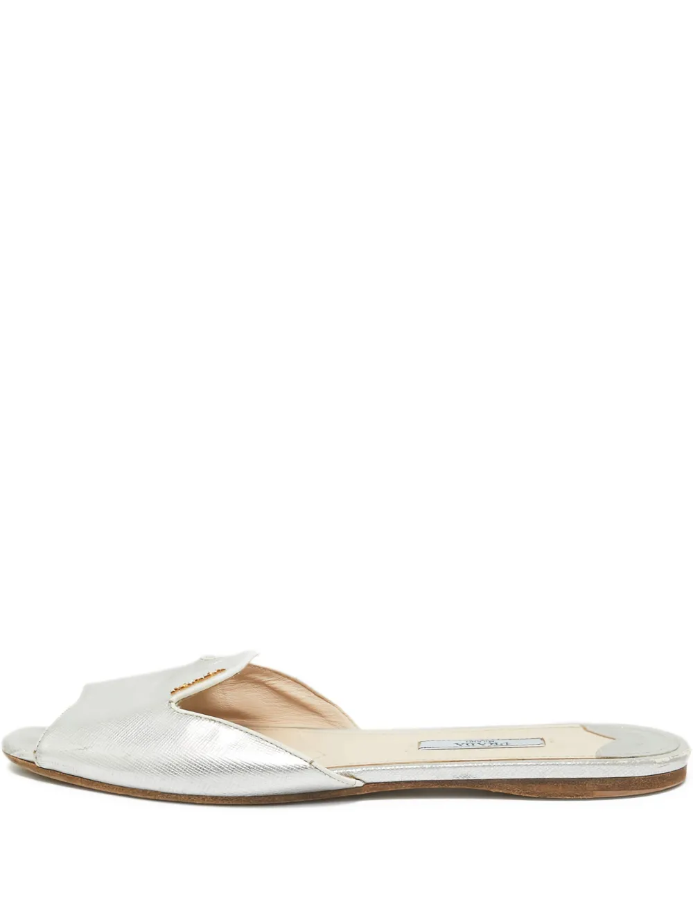 Prada Pre-Owned Saffiano leather mules | Silver | Image 1