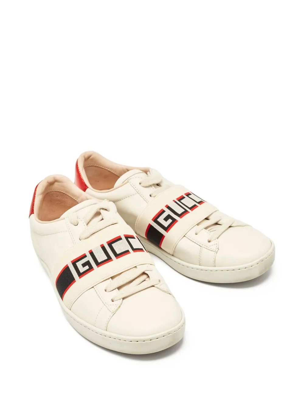 Gucci Pre-Owned Sneakers met logo jacquard - Beige