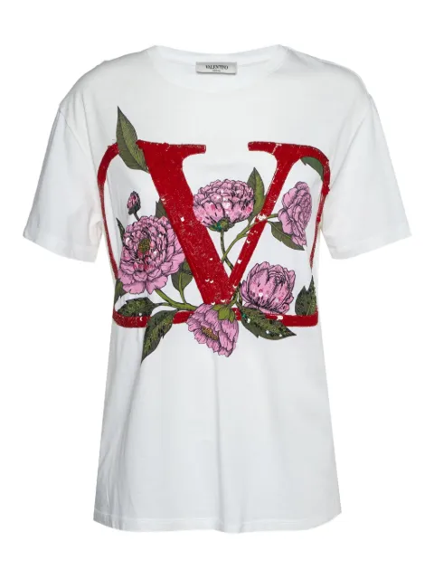 Valentino Garavani Pre-Owned VLogo floral-print T-shirt