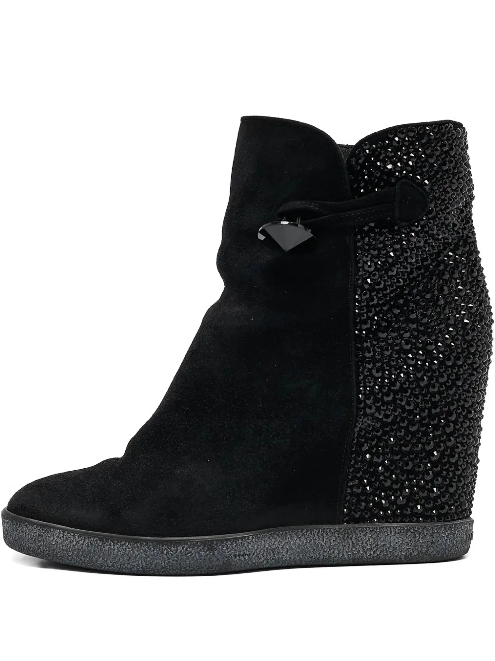 Le Silla pre-owned 90mm suede wedge boots | Black | Image 1
