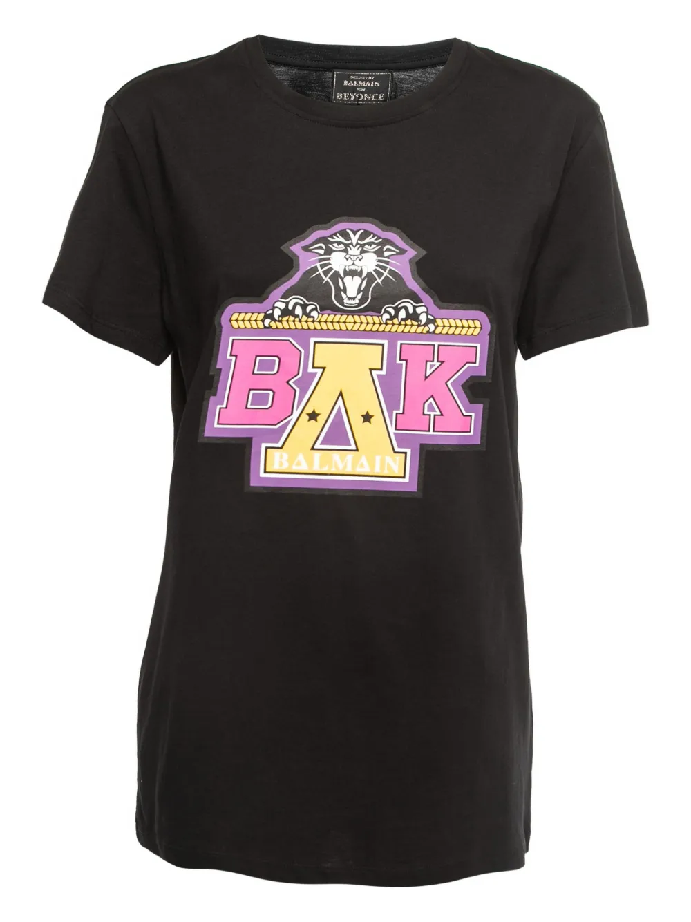 Balmain Pre-Owned graphic-print cotton t-shirt | Black | Image 1