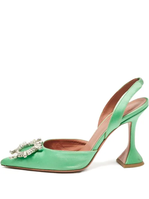 Amina Muaddi Pumps mit Kristallen 100mm