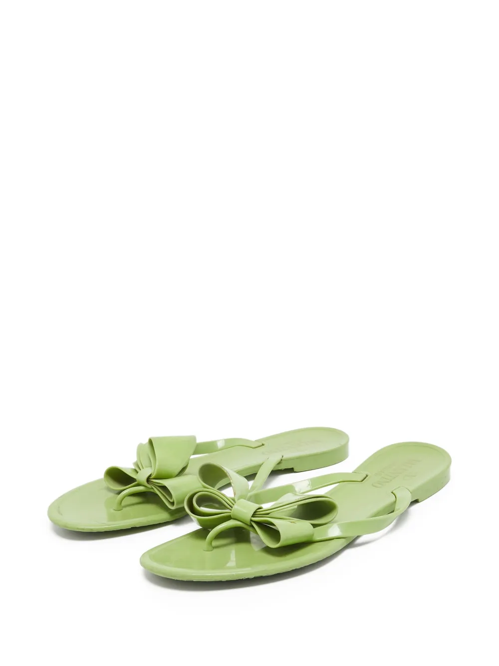 Valentino Garavani Pre-Owned Teenslippers met strikdetail - Groen