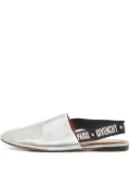 Givenchy Pre-Owned logo leather flat mules - Silver