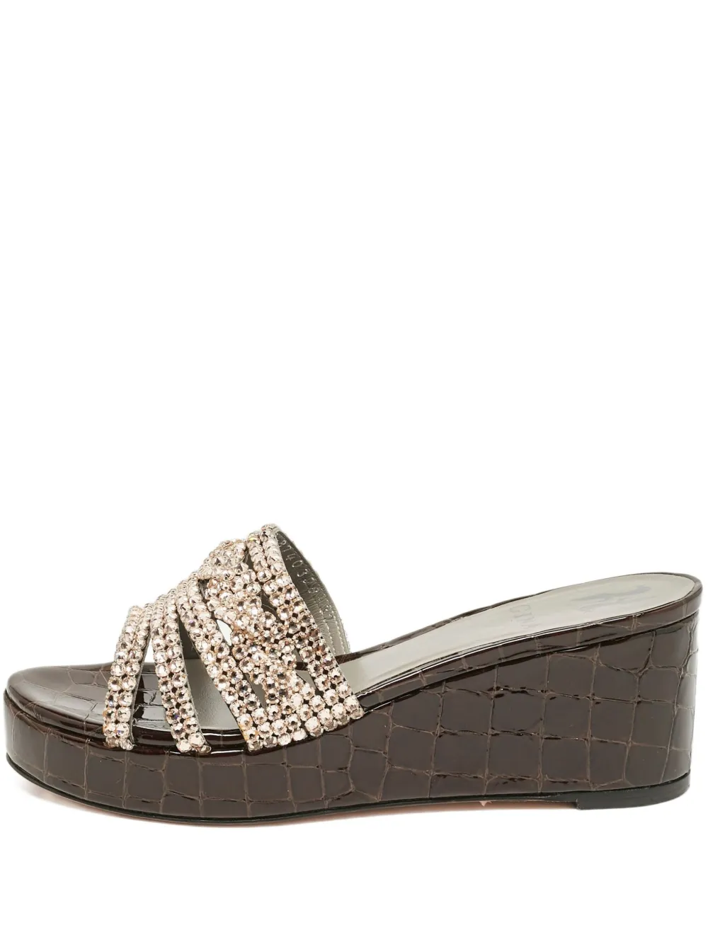 Gina pre-owned embellished sandals | Brown | Image 1