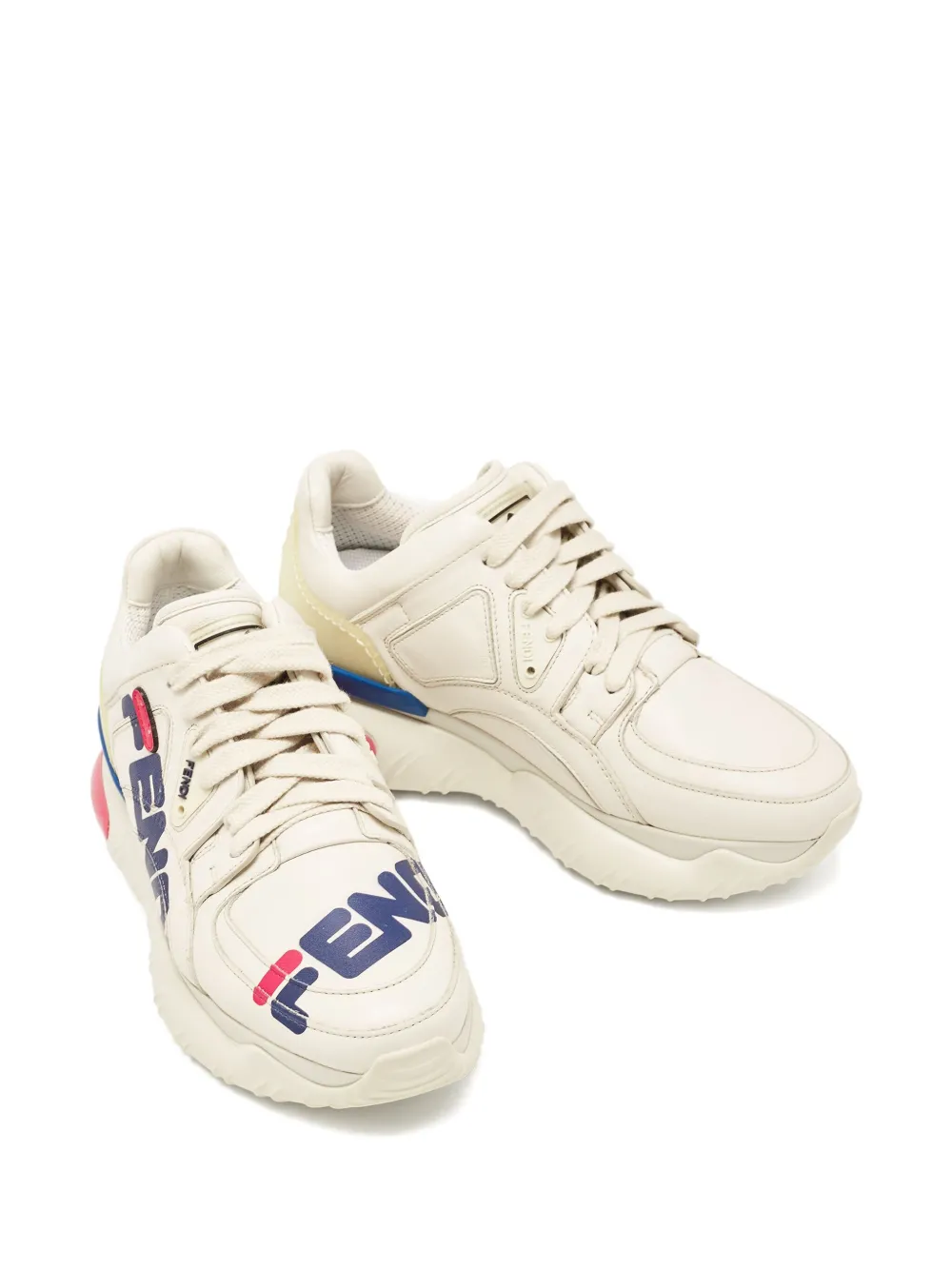 Fendi Pre-Owned leather logo sneakers | Image 2