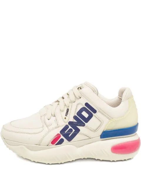 Fendi Pre-Owned leather logo sneakers
