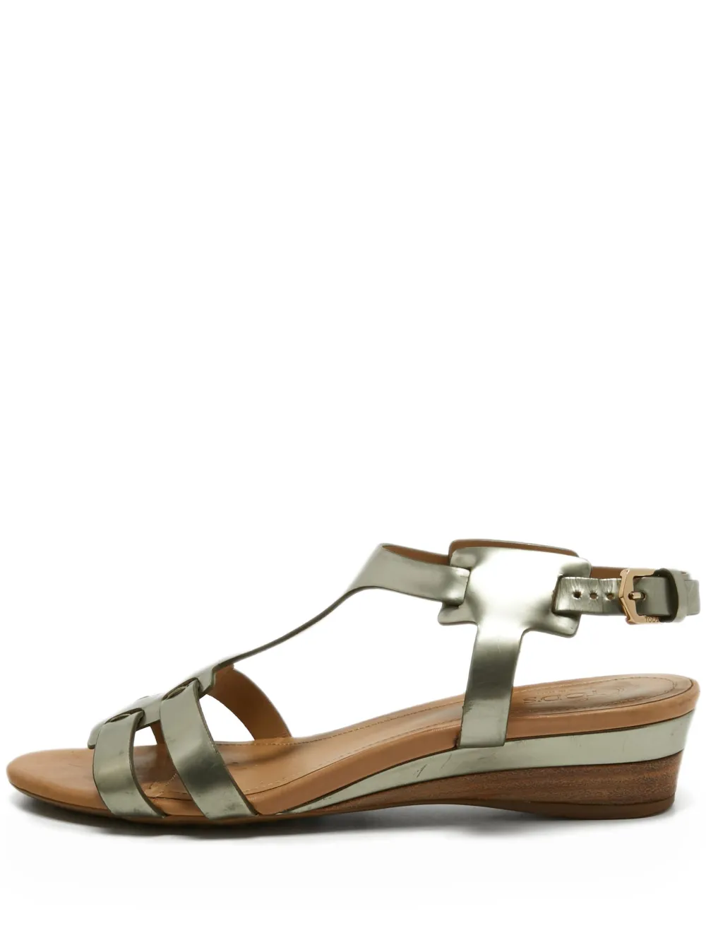 Tod's Vintage 40mm metallic leather T-strap sandals | Silver | Image 1