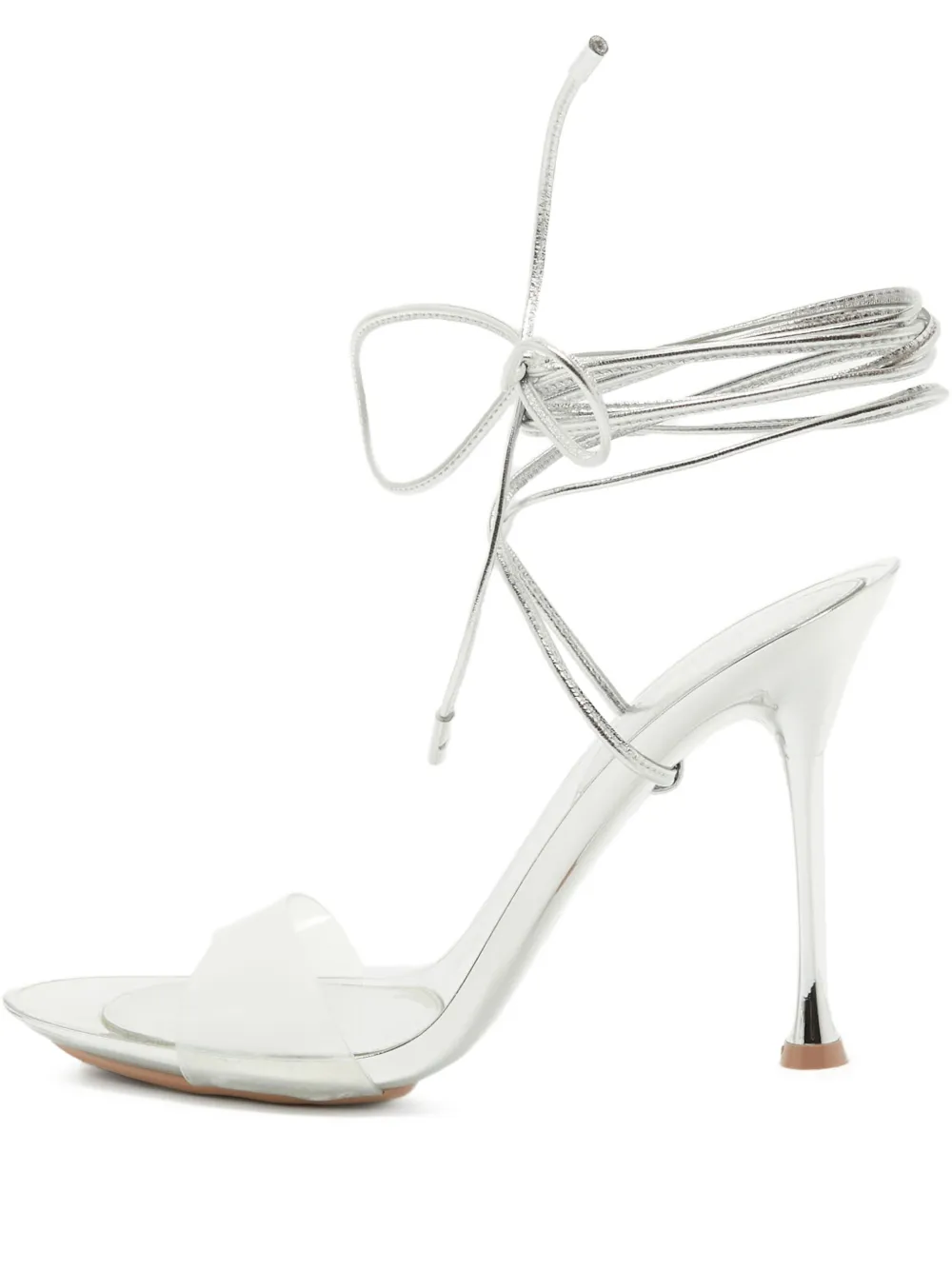 Pre-owned Gianvito Rossi  110mm Strappy Metallic-effect Sandals