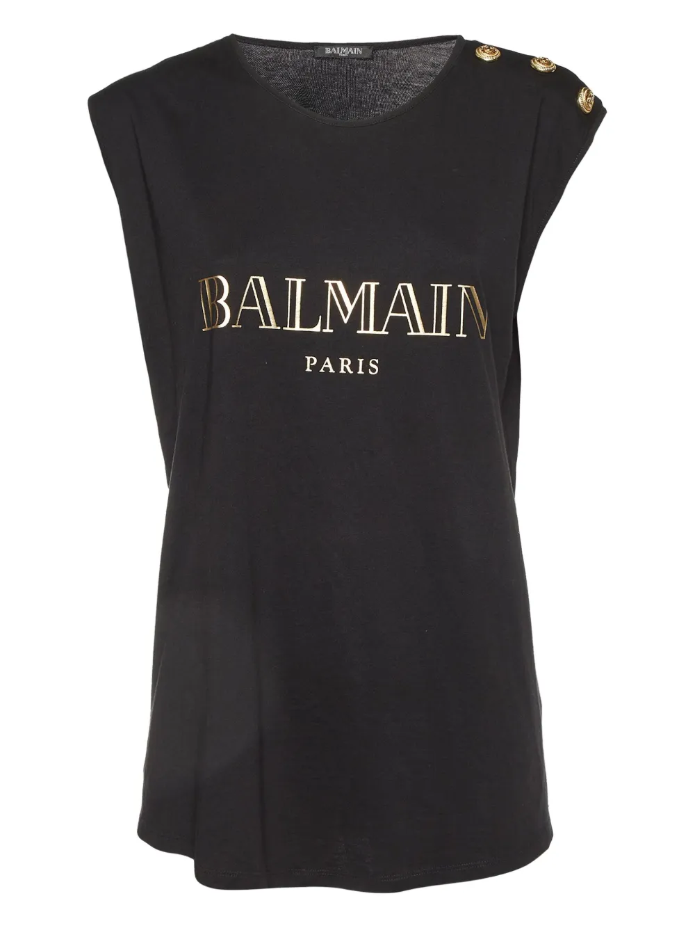 Balmain Pre-Owned playera con logo estampado | negro | Image 1