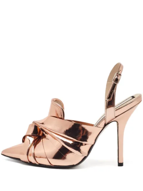 Nº21 pre-owned 115mm metallic-effect twisted slingback pumps