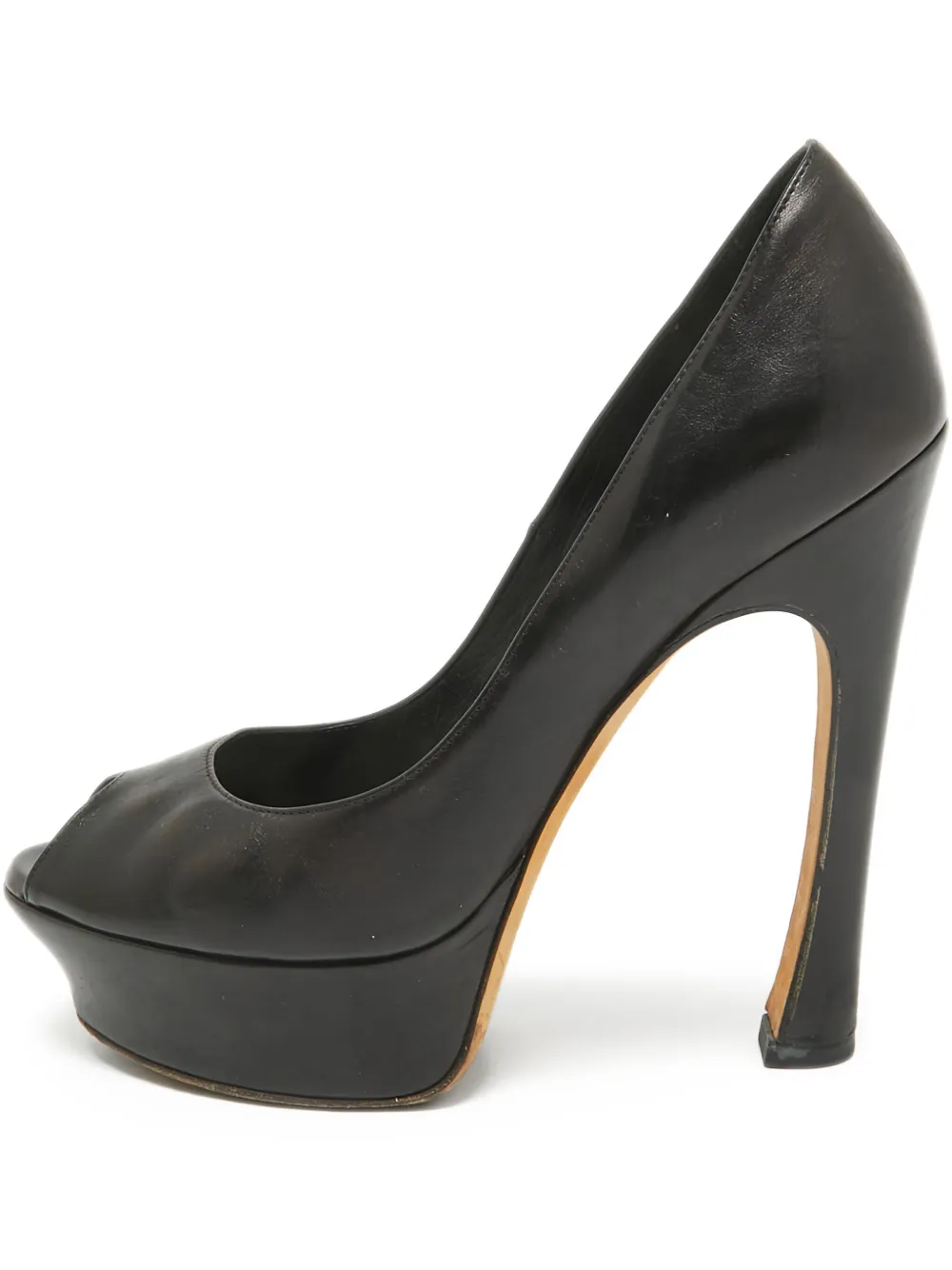 120mm leather heeled pumps