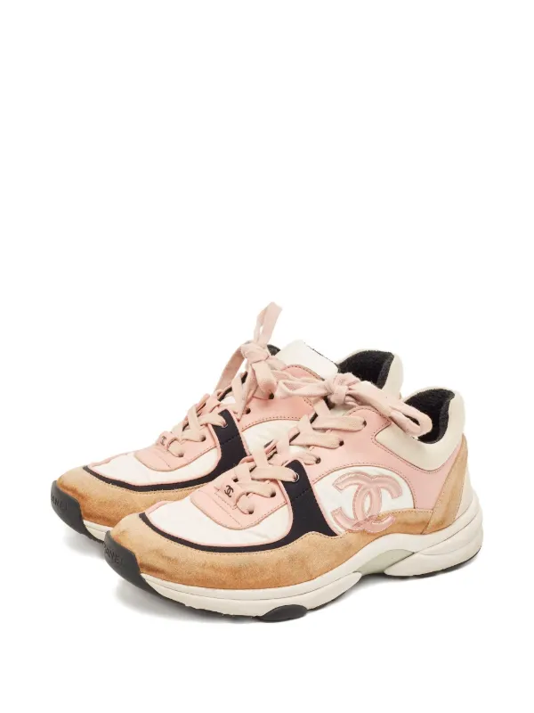 CHANEL Pre-Owned Suede Sneakers Neutrals FARFETCH UK