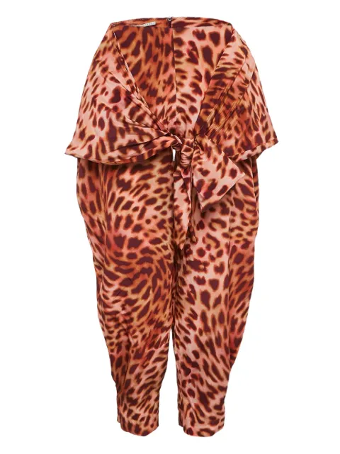 Stella McCartney Pre-Owned pantalon drapé à imprimé léopard