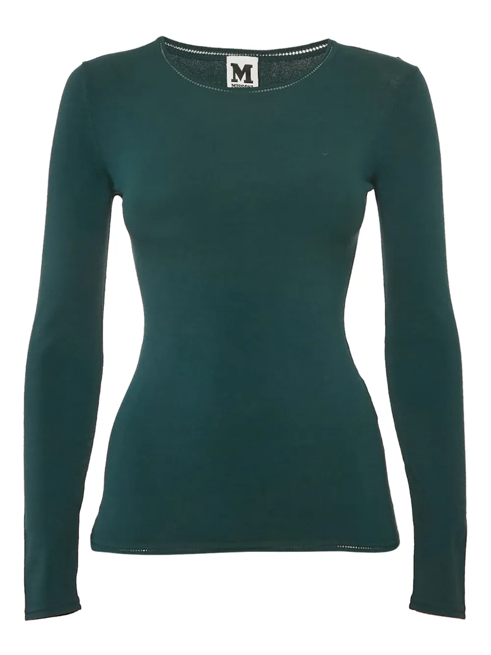 Missoni Pre-Owned pointelle-trim T-shirt | Green | Image 1