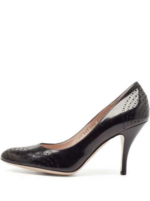 Ferragamo Pre-Owned 90mm perforated patent-leather pumps