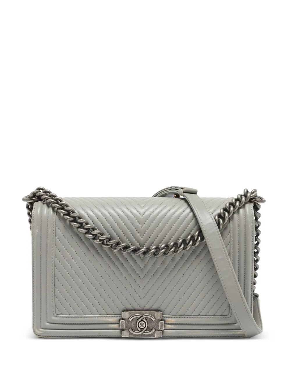 CHANEL Pre-Owned キルティングレザー ショルダーバッグ - グレー CHANEL Pre-Owned キルティングレザー ショルダーバッグ - グレー