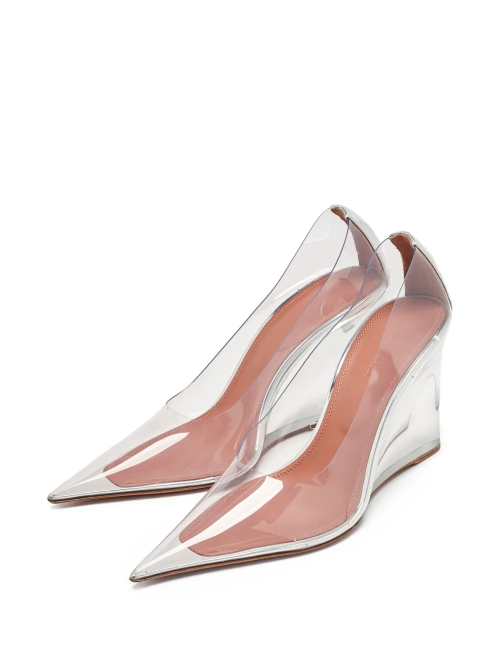 Amina Muaddi Pre-owned 100 mm Ane Glass pumps - Wit