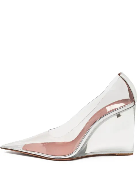Amina Muaddi pre-owned 100mm Ane Glass pumps