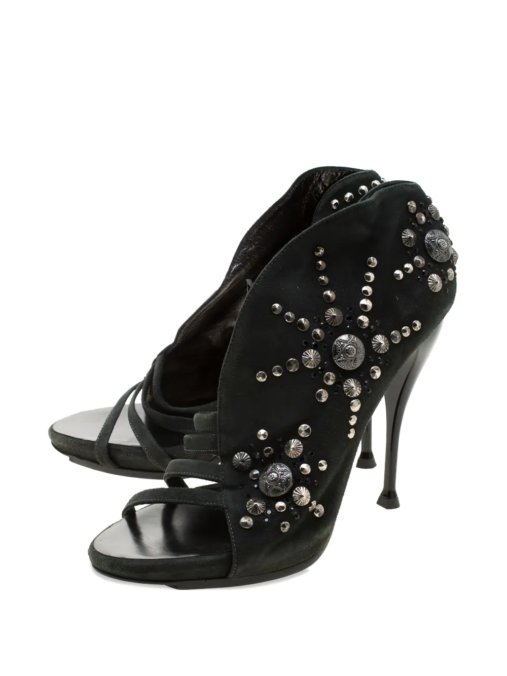 Giuseppe Zanotti Vintage 120 mm suède sandalen verfraaid met studs - Grijs