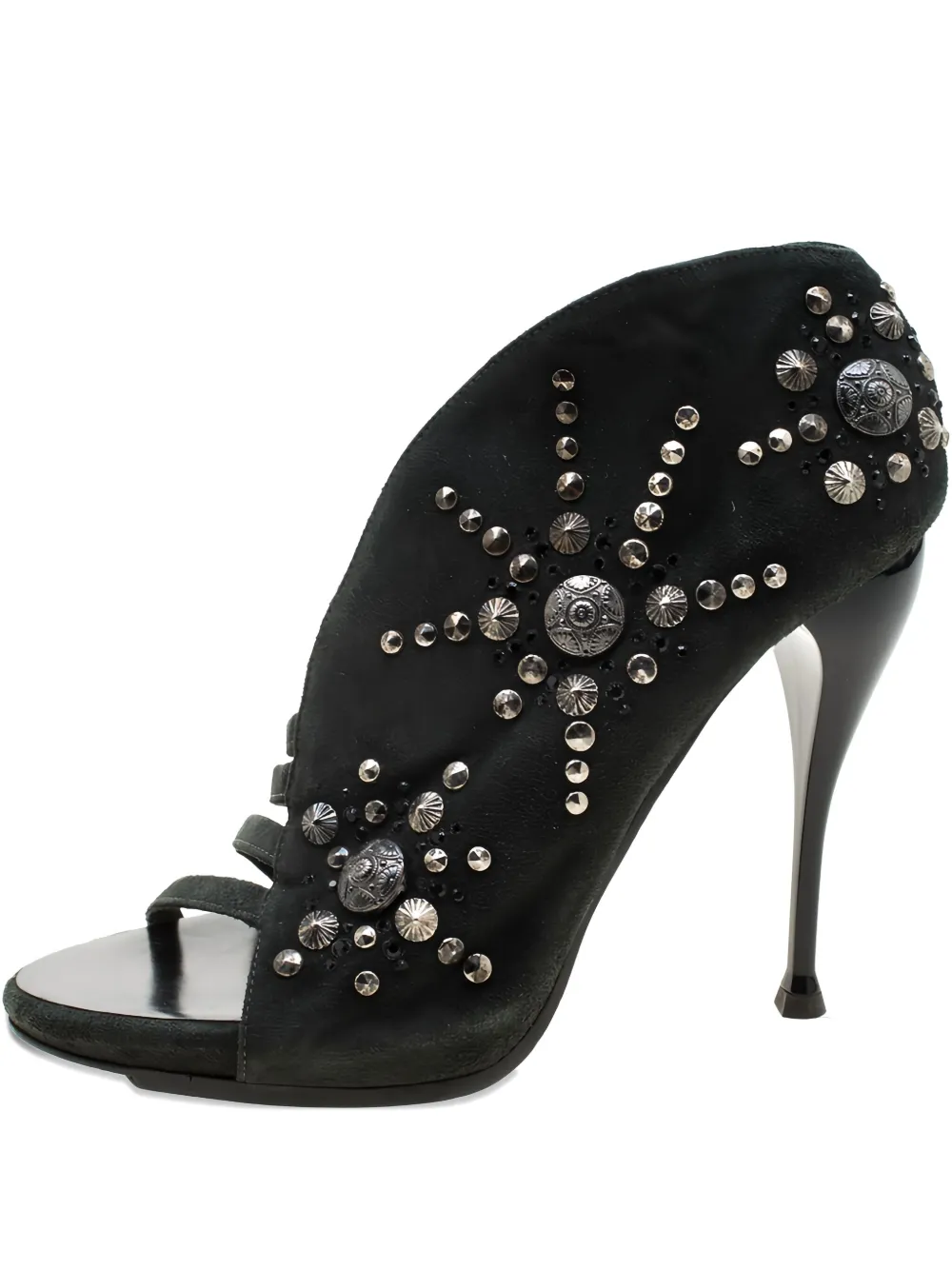 Giuseppe Zanotti Vintage 120mm suede stud-embellished sandals - グレー Giuseppe Zanotti Vintage 120mm suede stud-embellished sandals - グレー