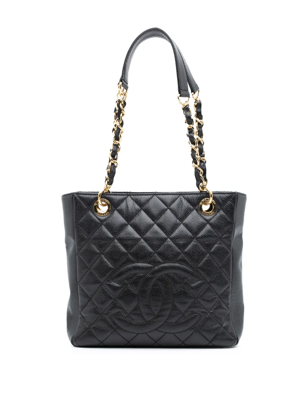 CHANEL Pre-Owned 2011 キャビア プチ ショッピング トートバッグ - ブラック CHANEL Pre-Owned 2011 キャビア プチ ショッピング トートバッグ - ブラック