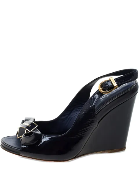 Baldinini 95mm leather wedge sandals