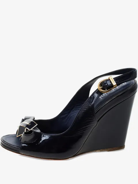 Baldinini 95mm leather wedge sandals