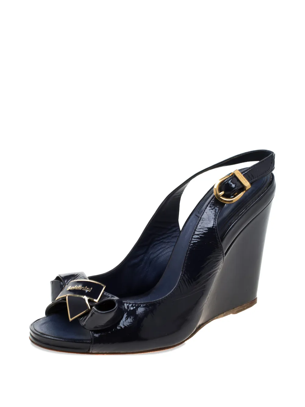 Baldinini 95mm leren sandalen met sleehak - Blauw