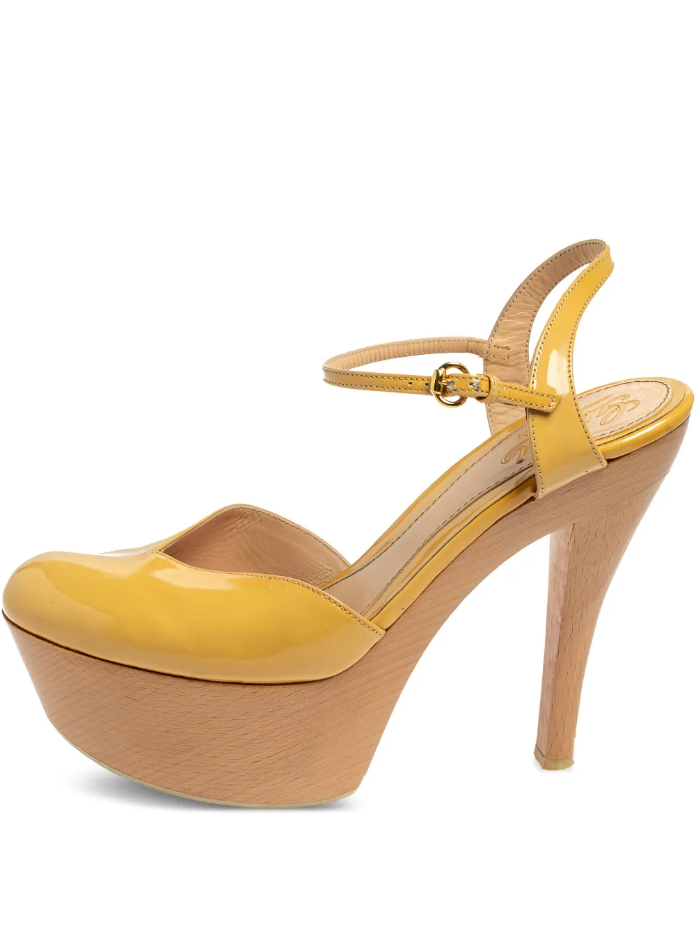 Gucci Pre-Owned leather platform sandals | Yellow | Image 1