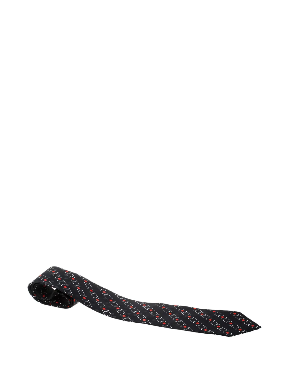 Pre-owned geometric-print silk tie