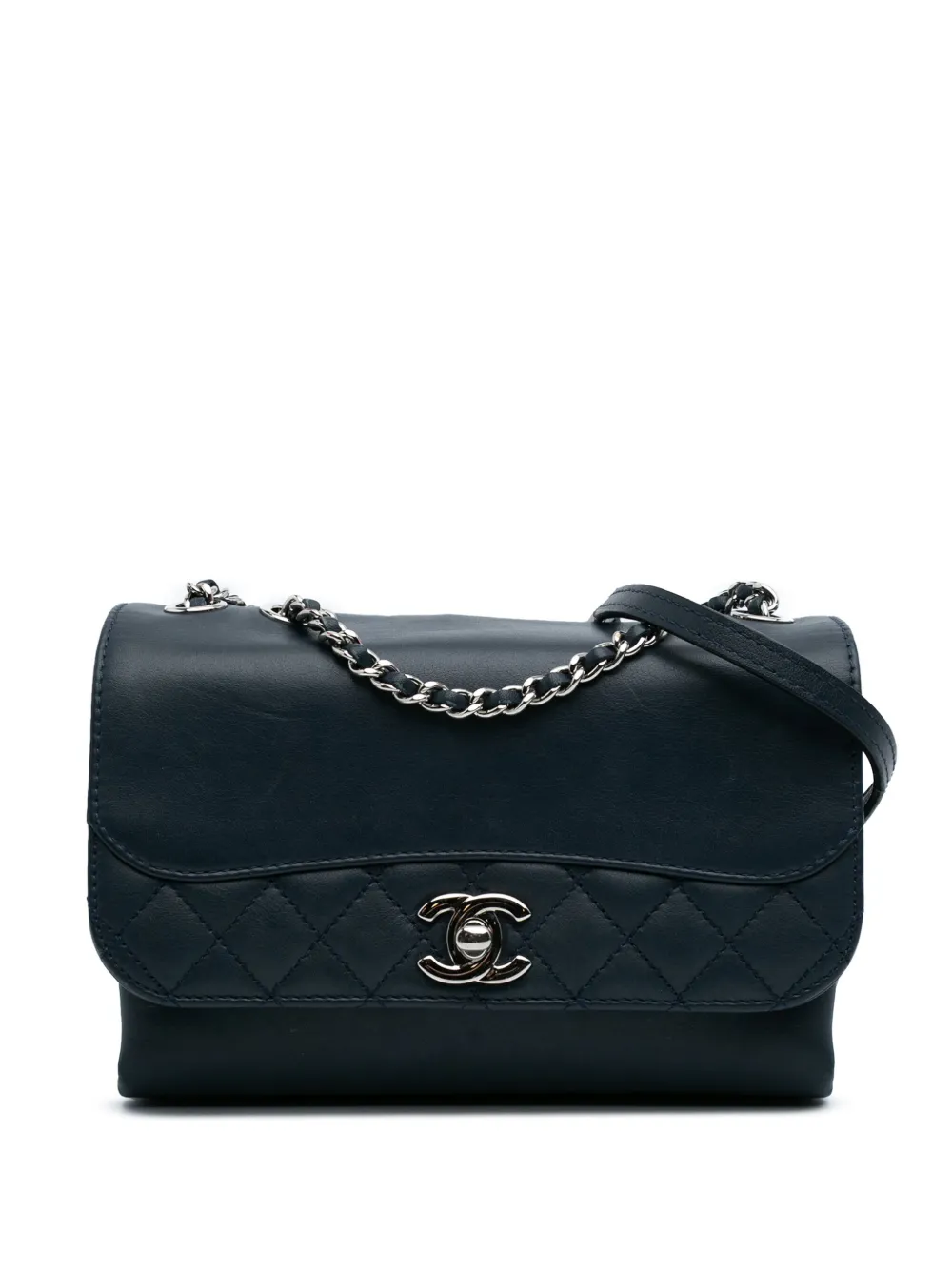 CHANEL Pre-Owned 2016-2017 Mini Calfskin Tramezzo Flap crossbody bag | Blue | Image 1
