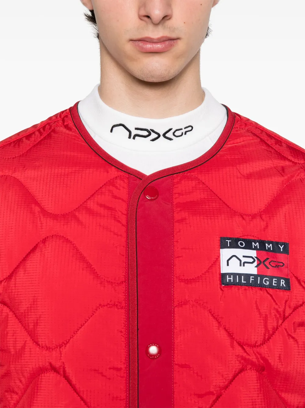 Tommy Hilfiger x Mercedes bomberjack met logopatch Rood