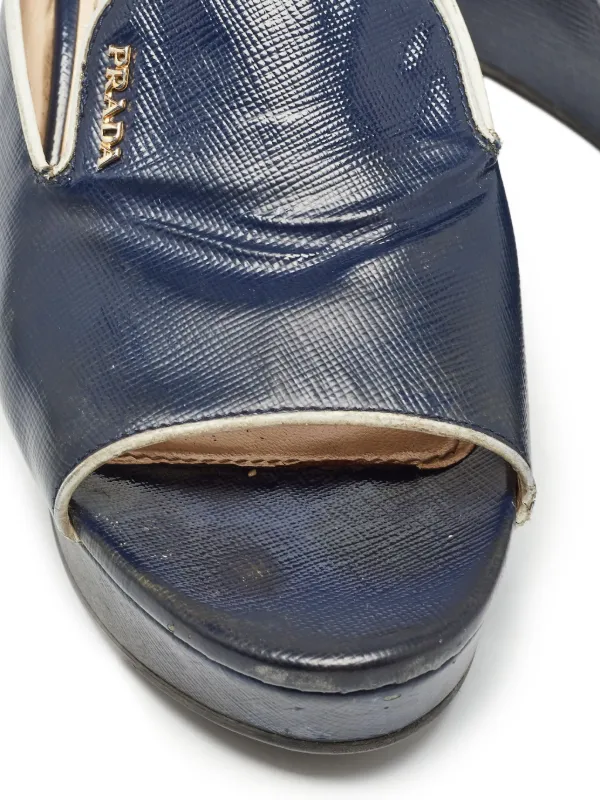 Prada Pre-Owned レザーサンダル | ブルー | FARFETCH JP
