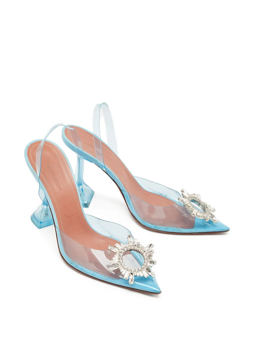 Amina Muaddi pre-owned 100mm Begum transparent pumps | Image 2