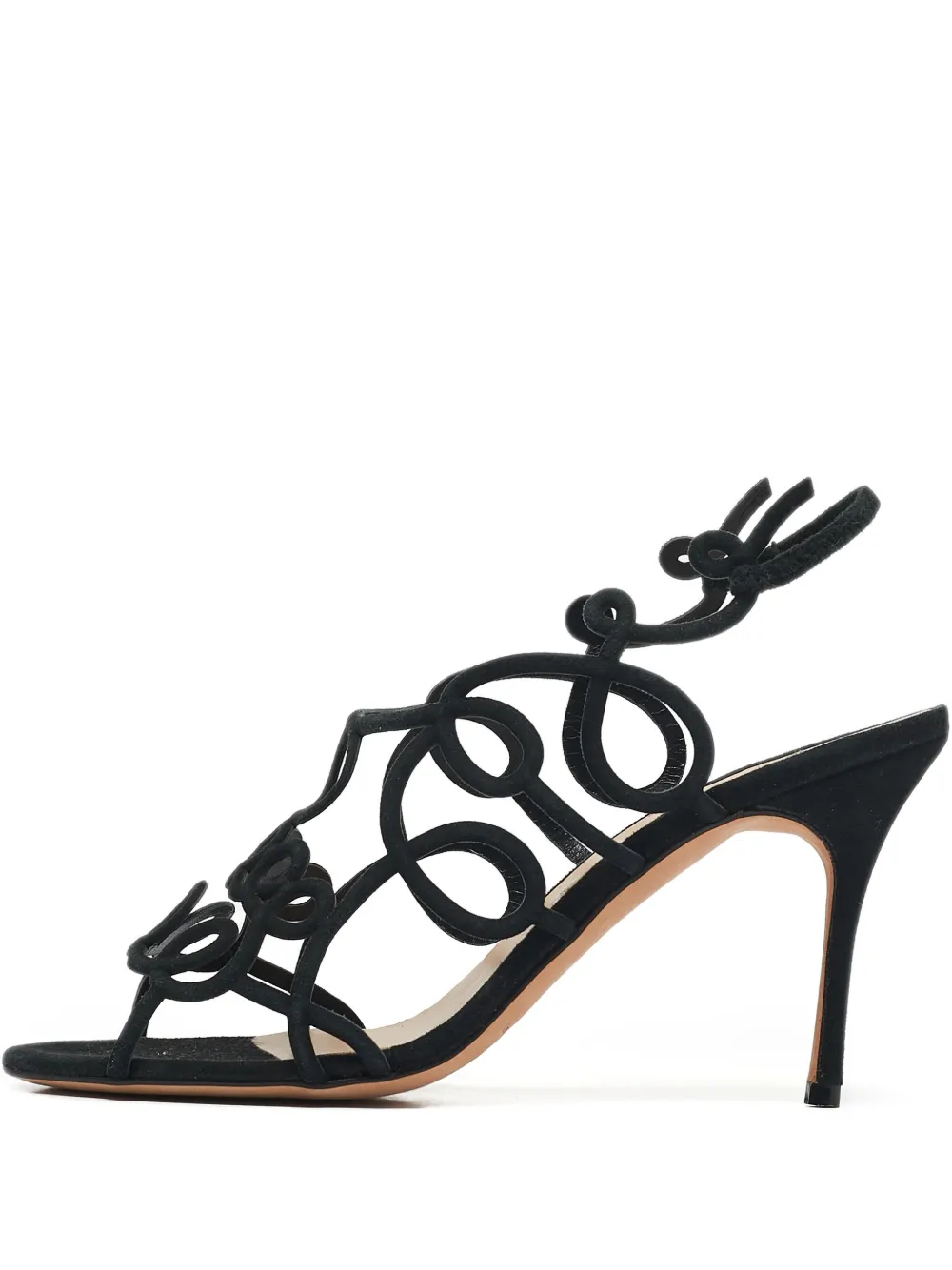 Manolo Blahnik sculptural strappy heeled sandals | Black | Image 1