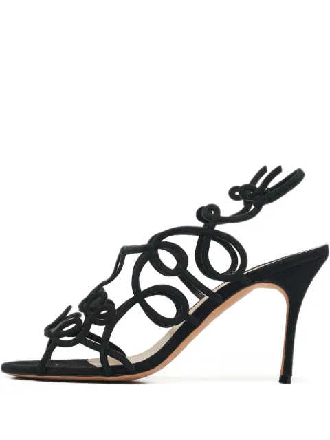 Manolo Blahnik sandalias con tiras y tacón 